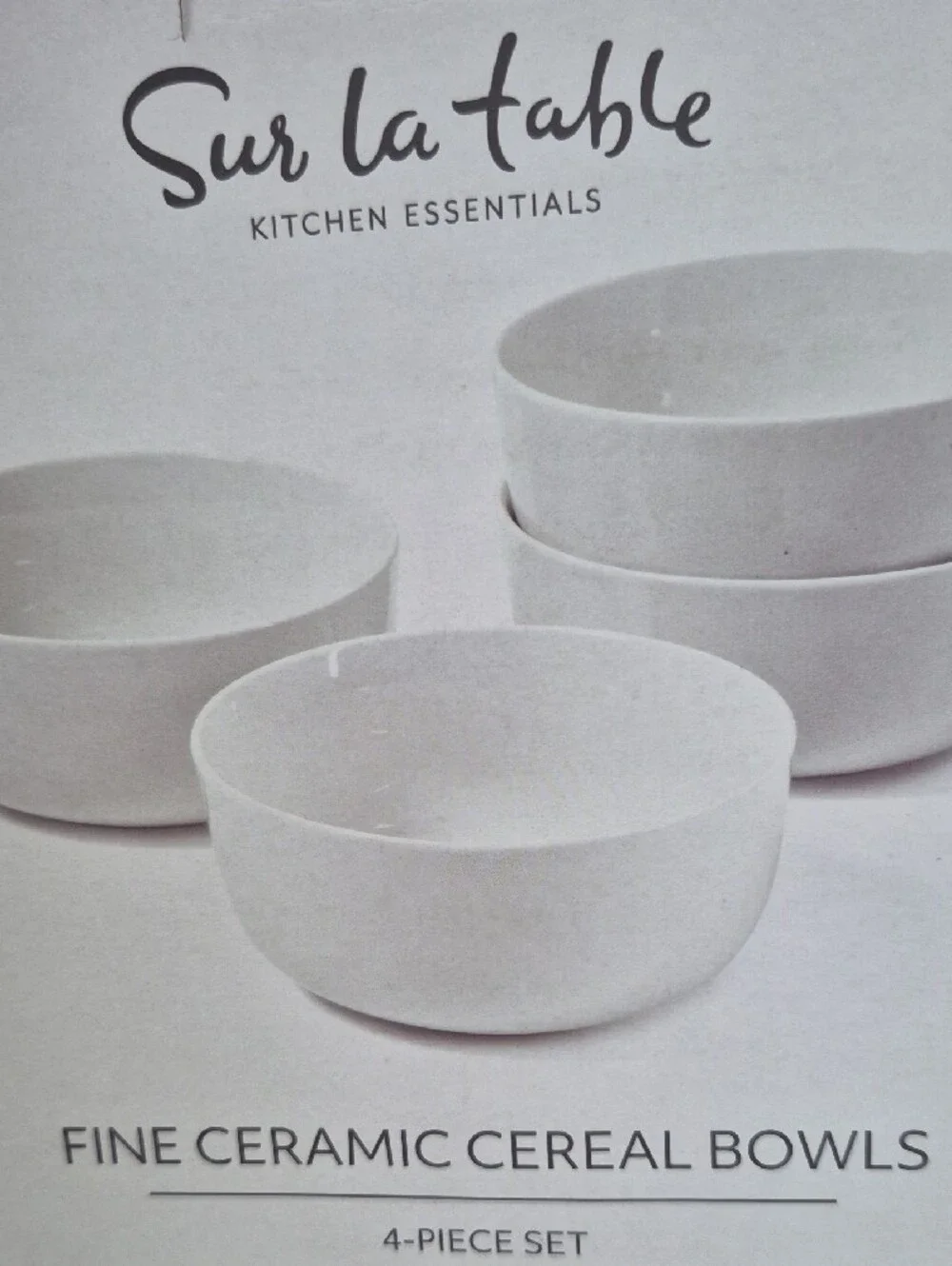 Sur La Table Cream Stoneware Bowls - Set of 4